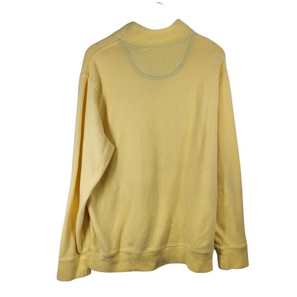 Lands' End‎ Men's Bedford Rib Quarter Zip Sweater Quarter Zip Yellow Men's XL/T - Picture 3 of 8